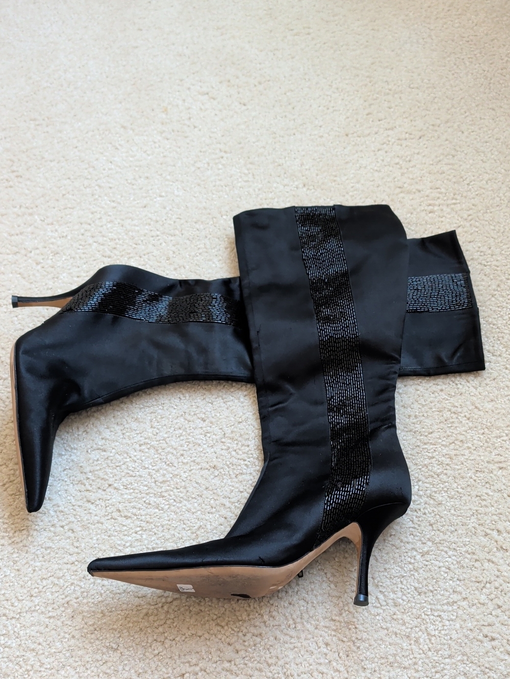 Fabulous Bagley Mishka Black Satin Boots